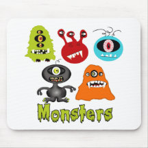 Scary Spooky Monsters Aliens Creatures Mouse Pads