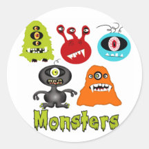 Scary Spooky Monsters Aliens Creatures Stickers