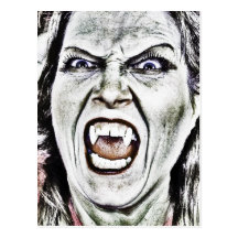Scary Vampire Postcard
