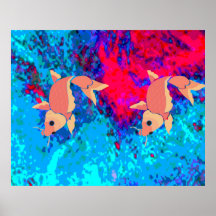 Scary world of the fish print