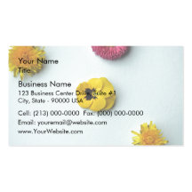 Scattered Flowers on white background Business Card Templates