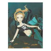 Scavenger - Mermaid pirate postcard