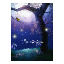 Scène bleue magique d'invitation
