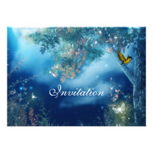 Scène bleue magique d'invitation