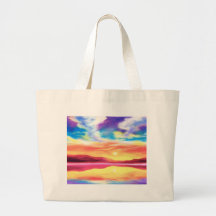 Scène de lac sunset de paysage - multi sac en toile