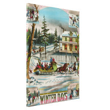 Scène de Noël de jours d'hiver Toiles Tendues
