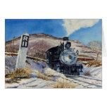 Scène de train d'hiver cartes de vœux