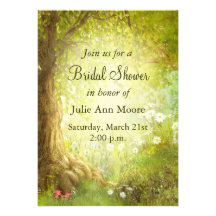 Scène enchantée de forêt faire-parts