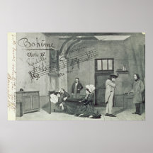 Scene from Act IV of the opera 'La Boheme' Print