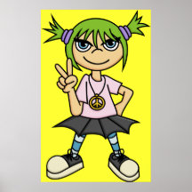 Scene Girl Peace Poster