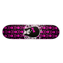 Scene Girl Skull Skateboard