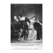 Scene of the cousin's letter stretched canvas print