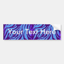 Scene Style Bumper Sticker - Indigo Zebra Print