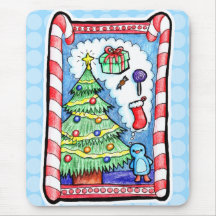 Scène tirée par la main de Noël Tapis De Souris