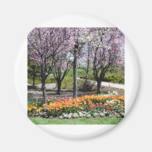 scenery,flowery springtime scenery fridge magnet