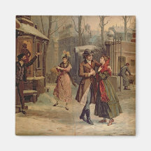 Scenery for the scene with Mimi and Rodolfo Refrigerator Magnet