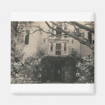 scenery house with trees fridge magnet