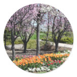 scenery,springtime scenery round stickers