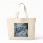 Scenes on the Union Pacific Railroad Cyan Canvas Bags