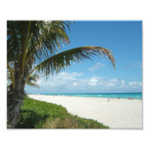 Scenic Beach Ocean, White Sand w/Aqua Water Art Photo