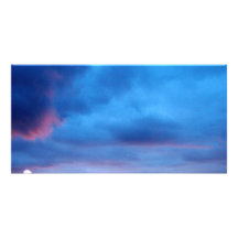 Scenic blue sunset picture card