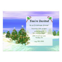 Scenic Christmas Trees Dinner Personalized Invite
