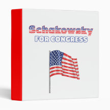 Schakowsky for Congress Patriotic American Flag Binder