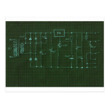 scheme electronic circuit postcard