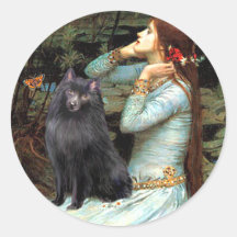 Schipperke 2 - Ophelia Seated Round Stickers