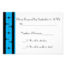 Schizm Ebony (Cyan) RSVP Card Personalized Invitations