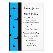 Schizm Ebony (Cyan) Wedding Invitation
