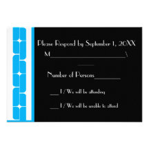 Schizm Ivory (Cyan) RSVP Card Personalized Invites