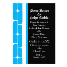 Schizm Ivory (Cyan) Wedding Invitation