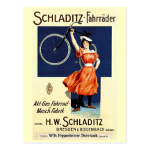 Schladitz-Fahrräder Vintage Bicycle Poster Postcard