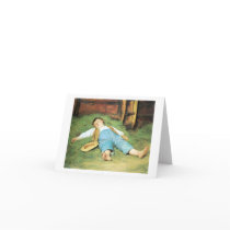 Schlafender Knabe im Heu Boy Sleeping in Hay Cards