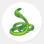 Schlange Kobra snake cobra Runde Aufkleber
