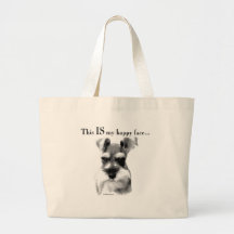 Schnauzer Happy Face Canvas Bags