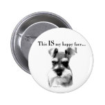 Schnauzer Happy Face Pinback Buttons