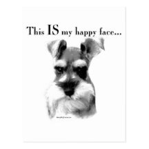 Schnauzer Happy Face Postcard