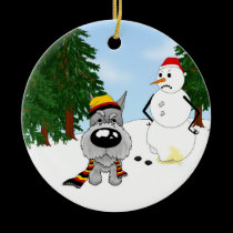 Schnauzer Winter Scene ornaments