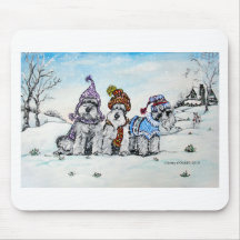 Schnauzers en hiver tapis de souris
