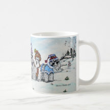 Schnauzers en hiver tasses à café