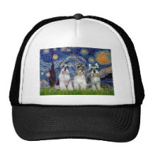 Schnauzers (three) - Starry Night Hats