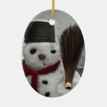 Schneemann zuhause - snowman at home weihnachtsbaum ornamente