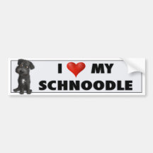Schnoodle (Black) Love Sticker Bumper Stickers