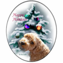 Schnoodle Christmas Gifts Ornament Photo Cut Out
