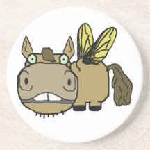 Schnozzle Horse Horsefly Cartoon Coaster