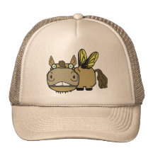 Schnozzle Horse Horsefly Cartoon Mesh Hats