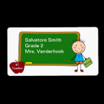 School Boy Book Labels labels