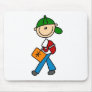 School Boy With Backpack Mousepad